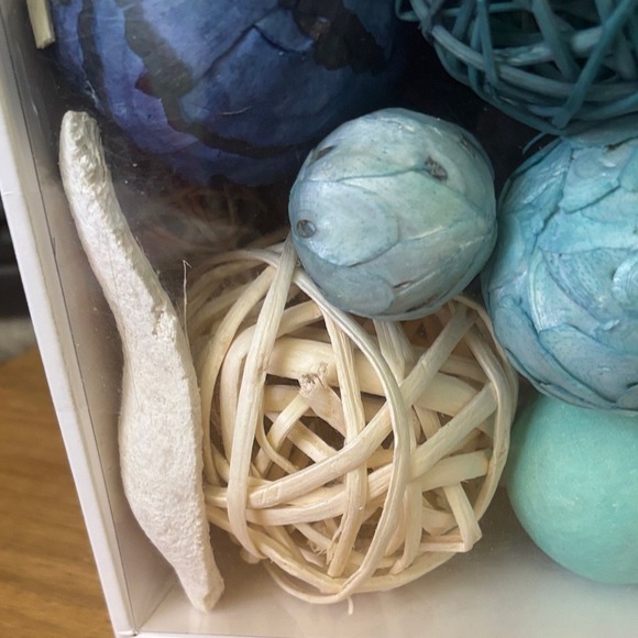 Decorative Vase Bowl Fillers Beach Seashell Blue & Tea Orb Ball Sphere GIFT NEW - Picture 6 of 8